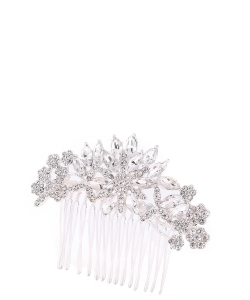 Rhinestone Hair Comb HM320004 SILVER CL